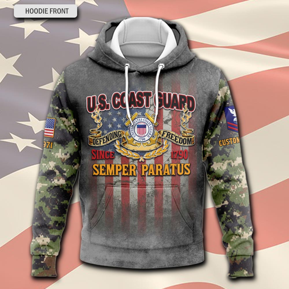 US Coast Guard, E 6 Gold - Hoodie - Image 2
