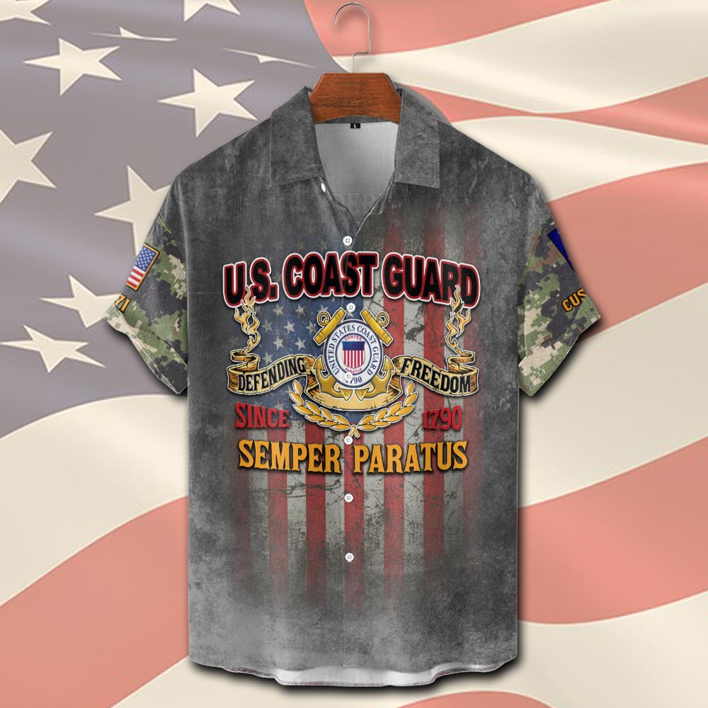 US Coast Guard, E 4 Gold - Short Sleeve Button Shirt - Image 2
