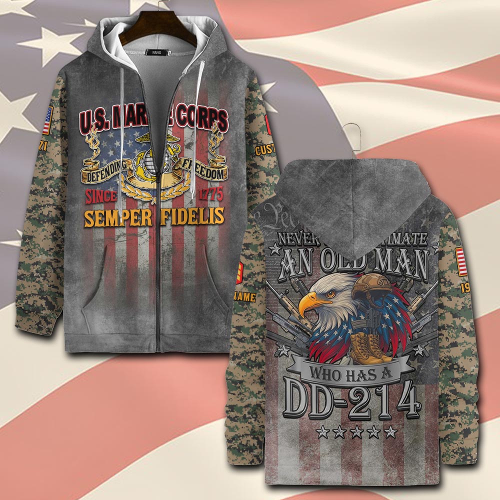 US Marine Corps, Once A Marine, Always A Marine - Zip Hoodie