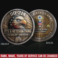 US Army, Served With Pride - Military Printed Challenge Coin