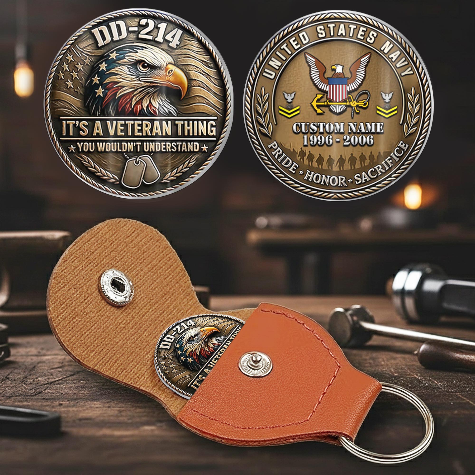 US Navy, Life And Pride - Military Printed Challenge Coin - Image 2