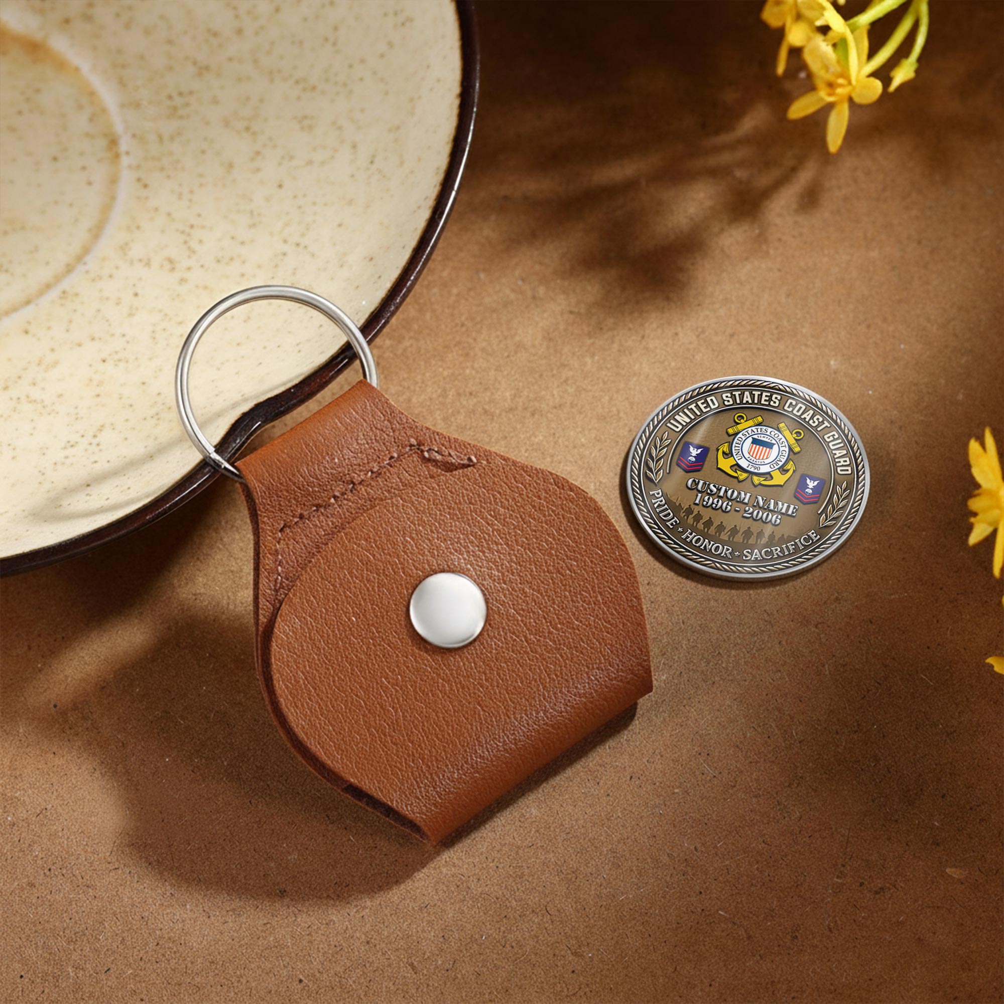 US Coast Guard, Once A Coastie, Always A Coastie - Military Printed Challenge Coin - Image 4