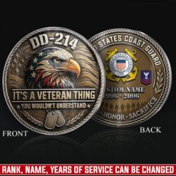 US Coast Guard, Once A Coastie, Always A Coastie - Military Printed Challenge Coin