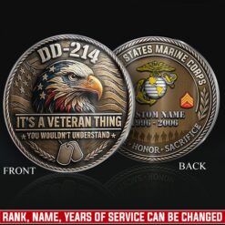 US Marine Corps, Duty, Honor, Country - Military Printed Challenge Coin