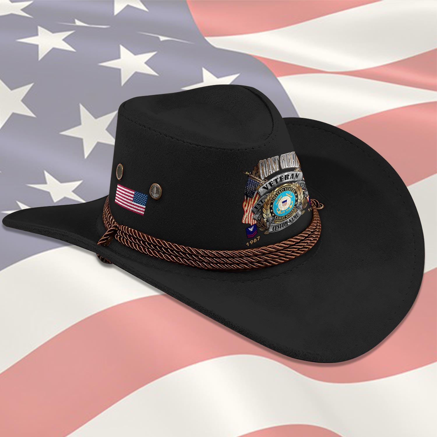 US Coast Guard, Proud To Have Served - Cowboy Hat - Image 2