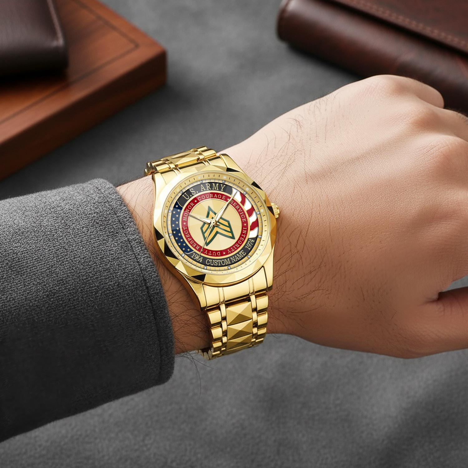 US Army, E 3 Army Private First Class - Diamond-Cut Bezel Watch - Image 5