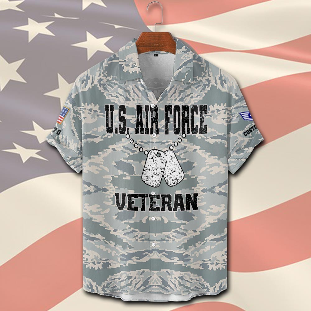 US Air Force , Honor The Fallen - Short Sleeve Button Shirt - Image 2