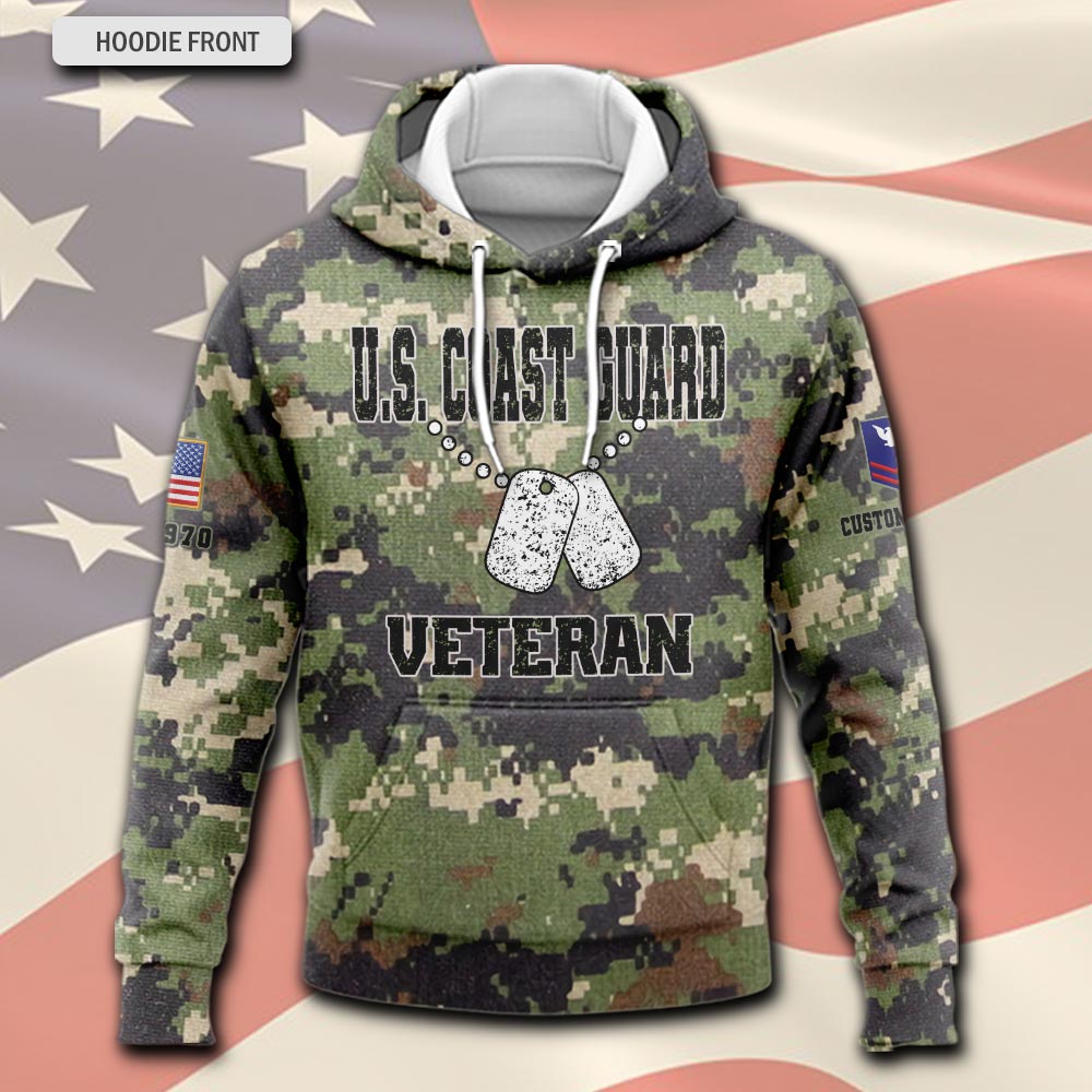 US Coast Guard, American By Birth, Veteran By Choice - Hoodie - Image 2