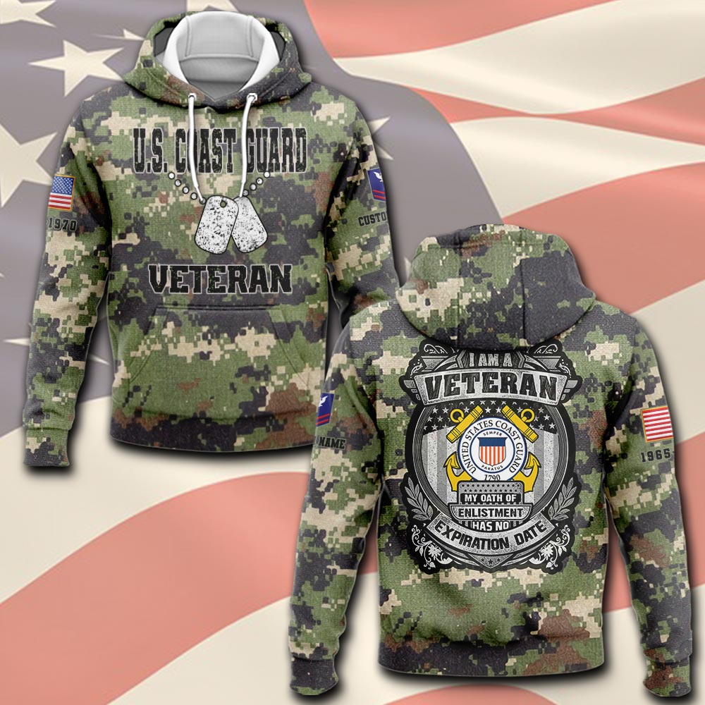 US Coast Guard, American By Birth, Veteran By Choice - Hoodie