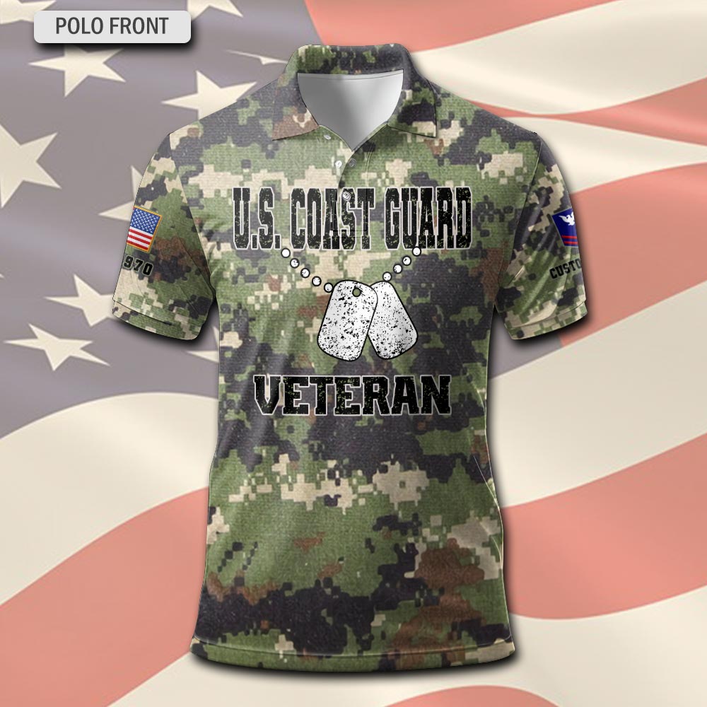 US Coast Guard, Remember - Honor - Respect - Polo Shirt - Image 2