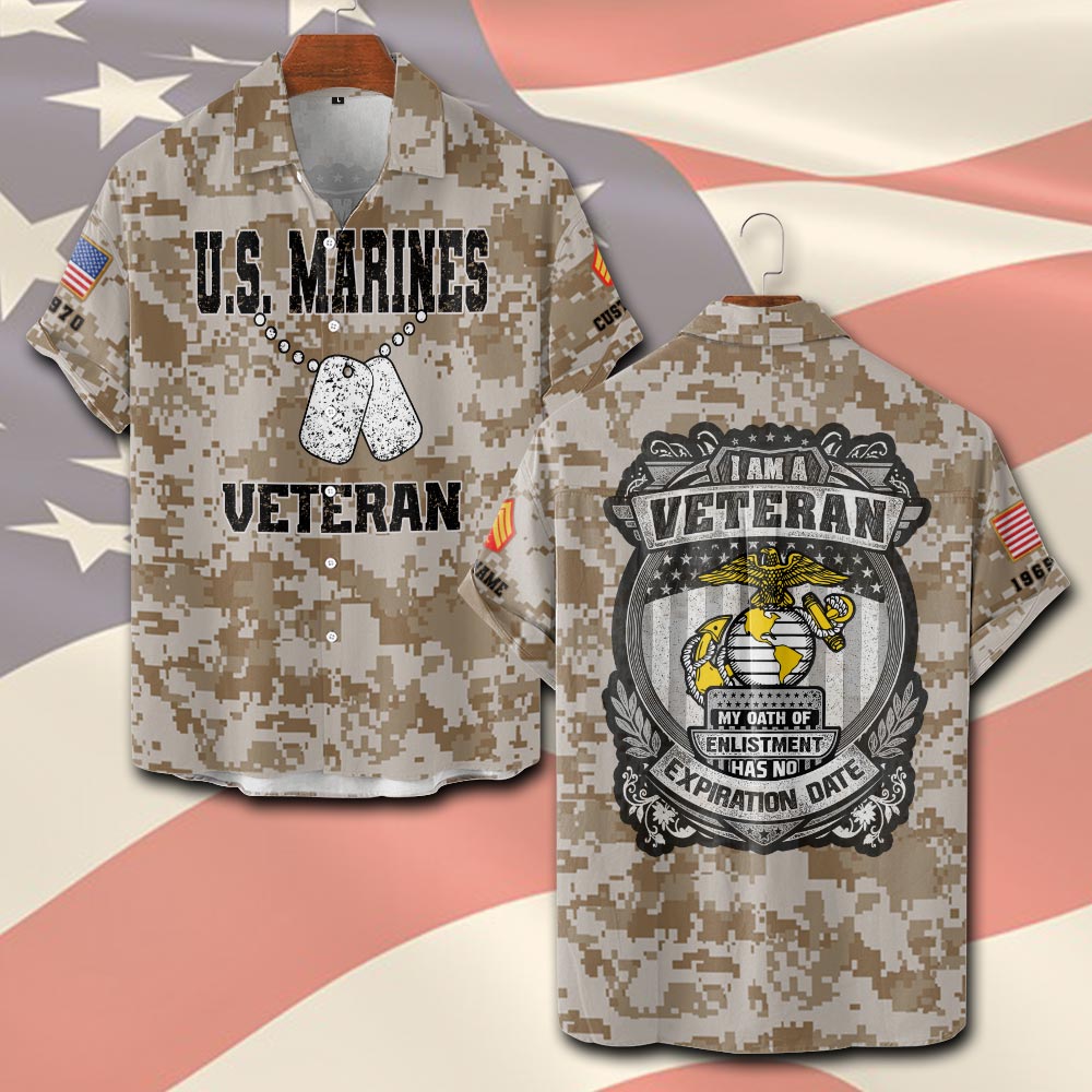 US Marine Corps, Honoring All Who Served - Short Sleeve Button Shirt