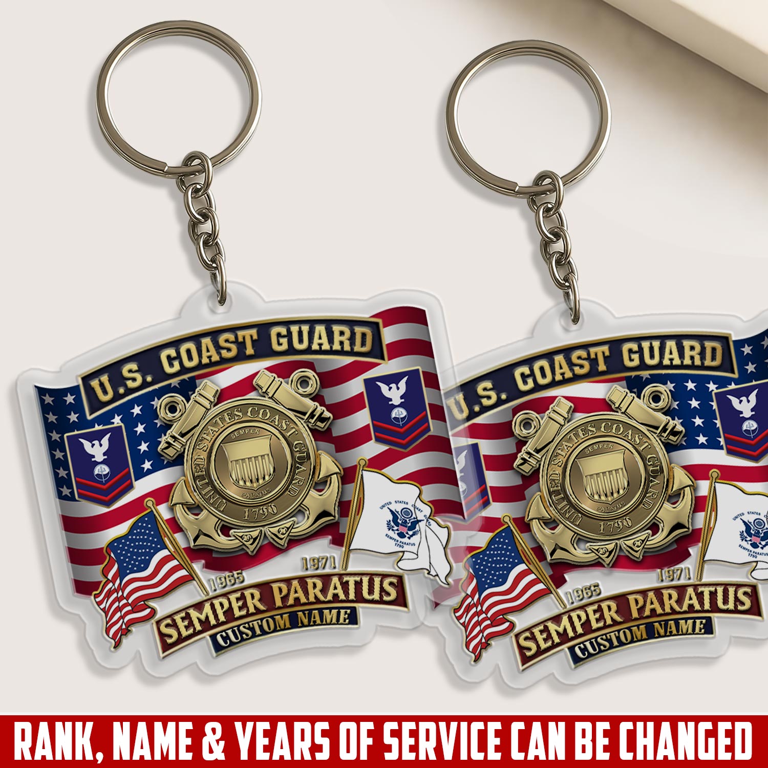 US Coast Guard, Proud Veteran - Acrylic Keychain