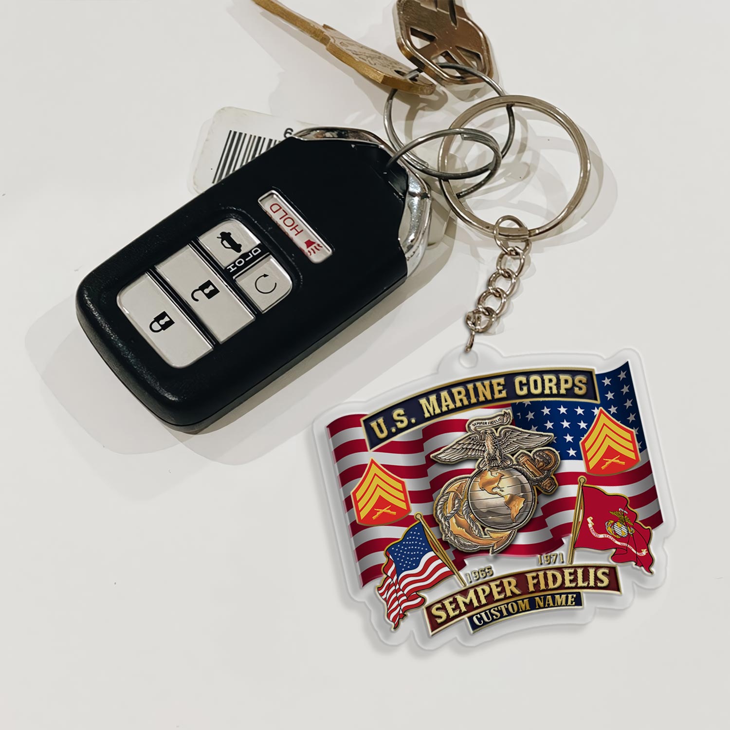 US Marine Corps, E 8 Marines Master Sergeant - Acrylic Keychain - Image 3