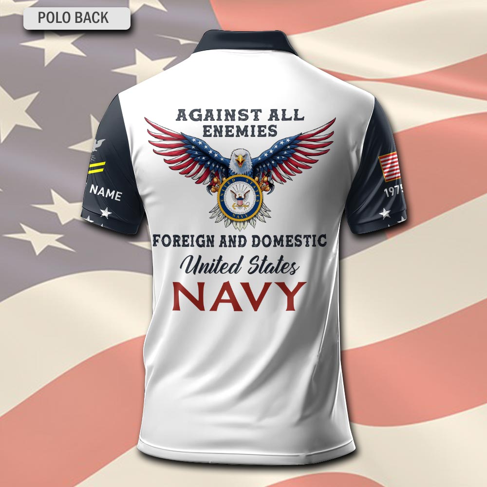 US Navy, By Sea, Air and Land - Polo Shirt - Image 3