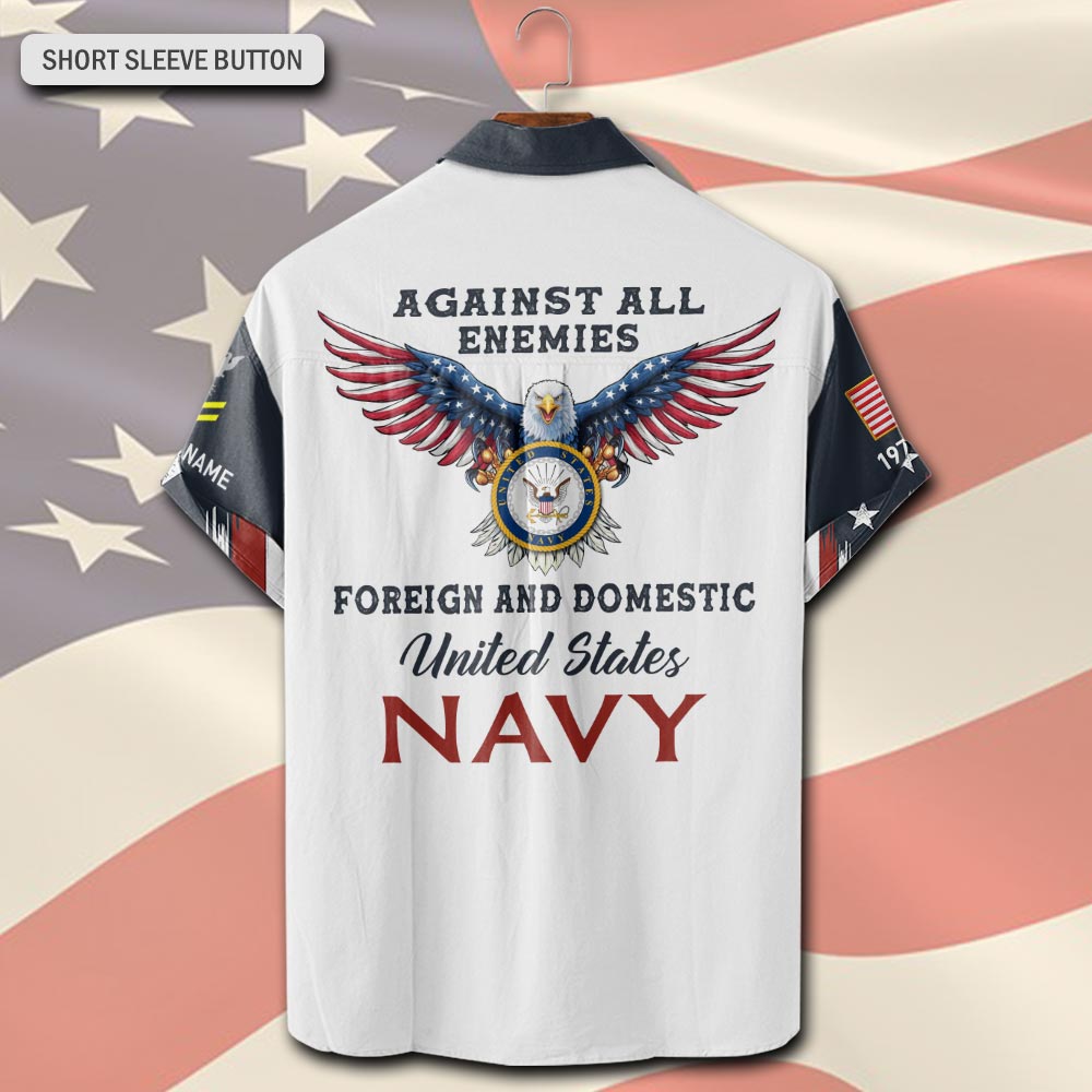 US Navy, Proud To Have Served - Short Sleeve Button Shirt - Image 3