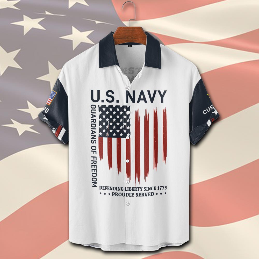 US Navy, Proud To Have Served - Short Sleeve Button Shirt - Image 2