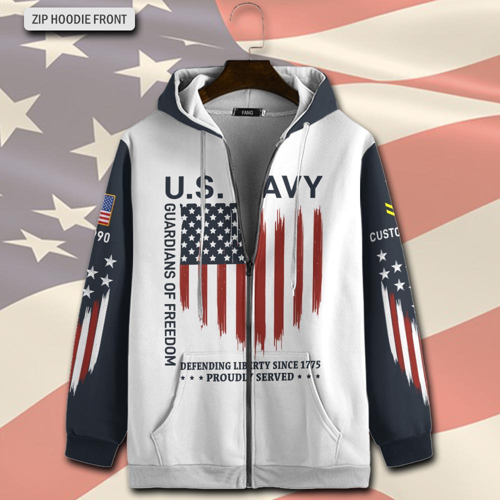 US Navy, Defender of Freedom - Zip Hoodie - Image 2