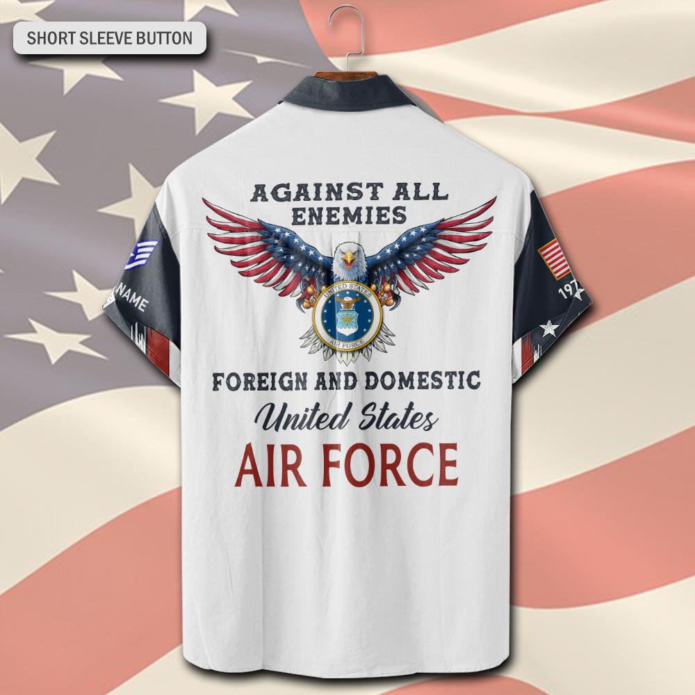 US Air Force , Served With Pride - Short Sleeve Button Shirt - Image 3