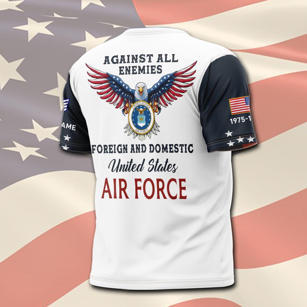US Air Force , American By Birth, Veteran By Choice - T-Shirt - Image 3