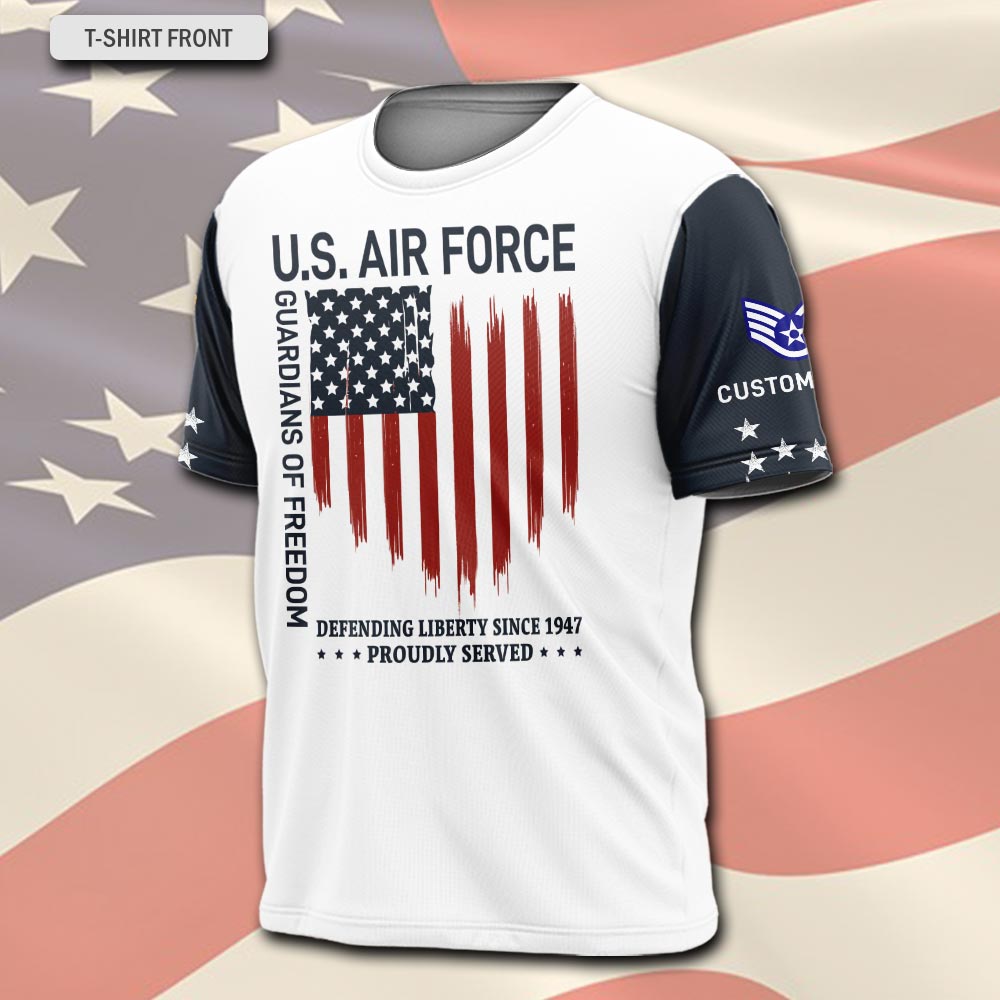 US Air Force , American By Birth, Veteran By Choice - T-Shirt - Image 2