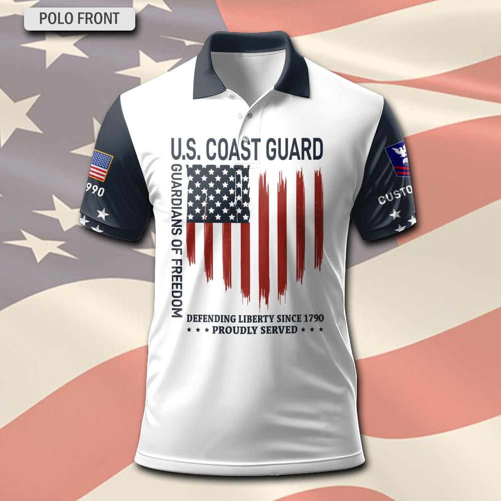 US Coast Guard, E 2 Blue - Polo Shirt - Image 2