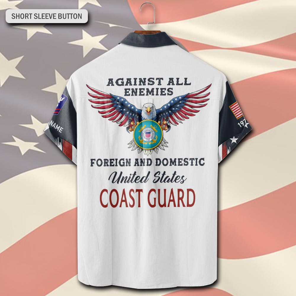 US Coast Guard, Served With Pride - Short Sleeve Button Shirt - Image 3