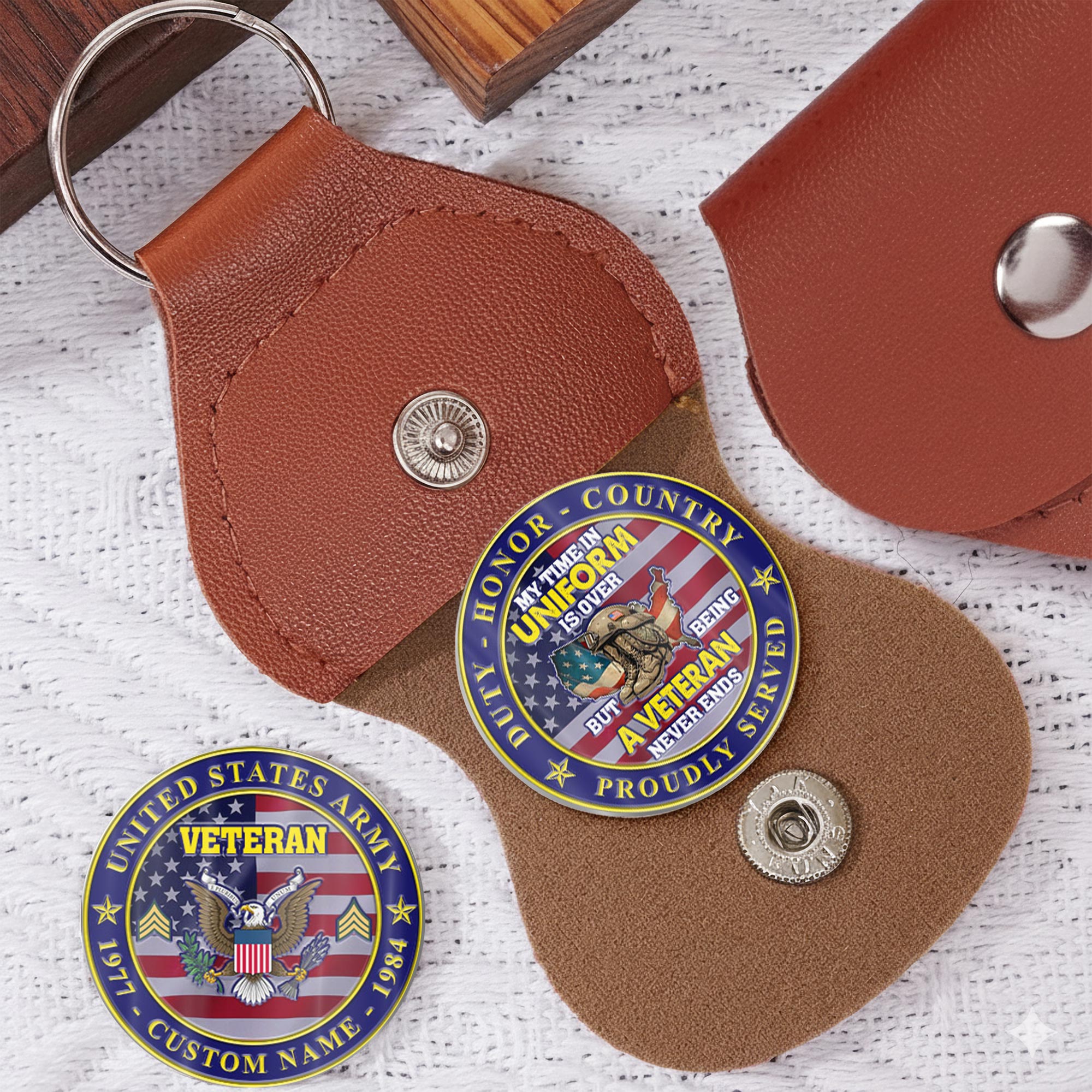 US Army, Honor, Duty, Service - Military Printed Challenge Coin - Image 5