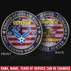 US Air Force, Lest We Forget - Military Printed Challenge Coin
