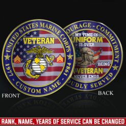 US Marine Corps, Duty, Honor, Country - Military Printed Challenge Coin