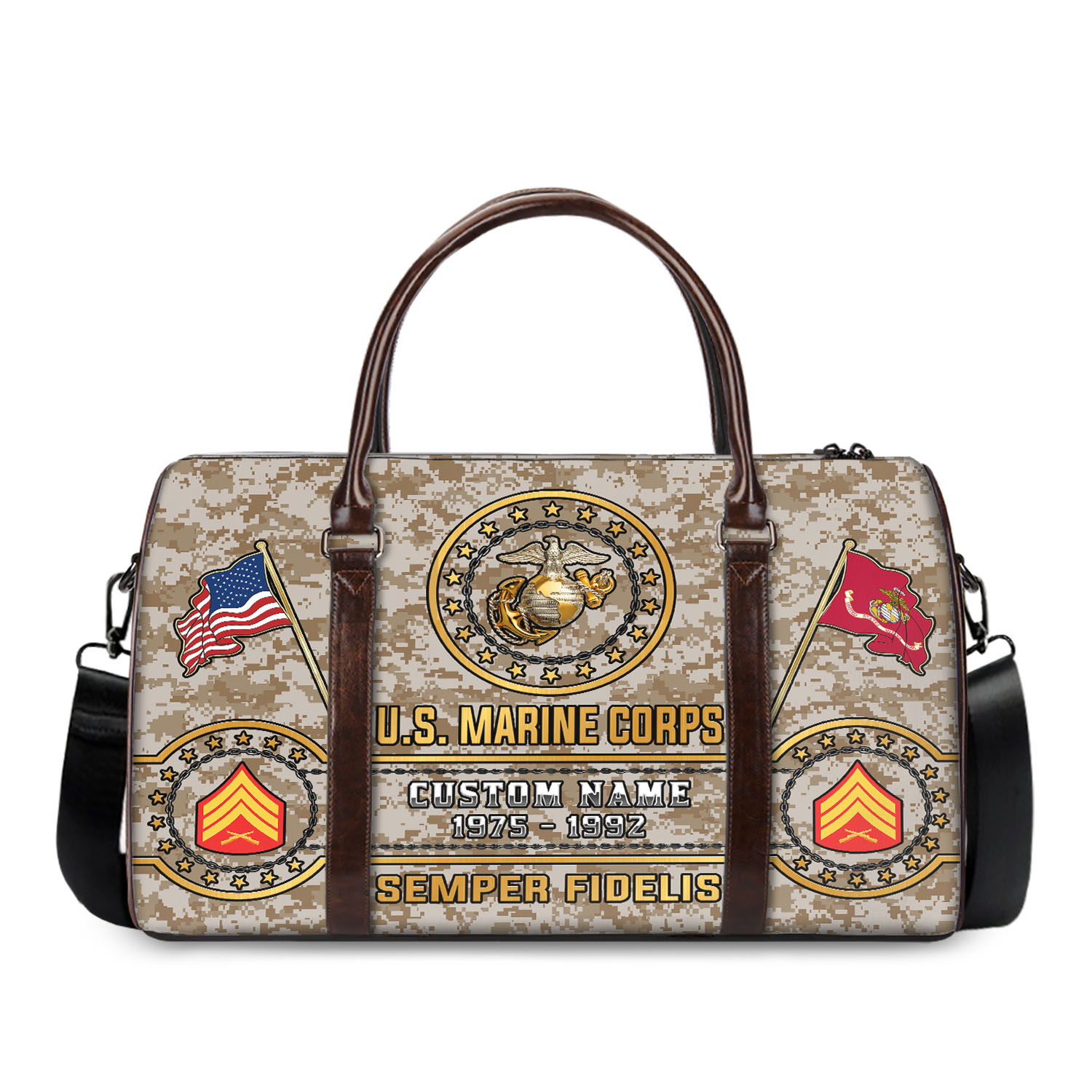 US Marine Corps, Proud Veteran - Travel Bag - Size S: 18 x 8.6 x 10.2 inches - Image 3