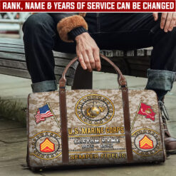 US Marine Corps, Proud Veteran - Travel Bag - Size S: 18 x 8.6 x 10.2 inches